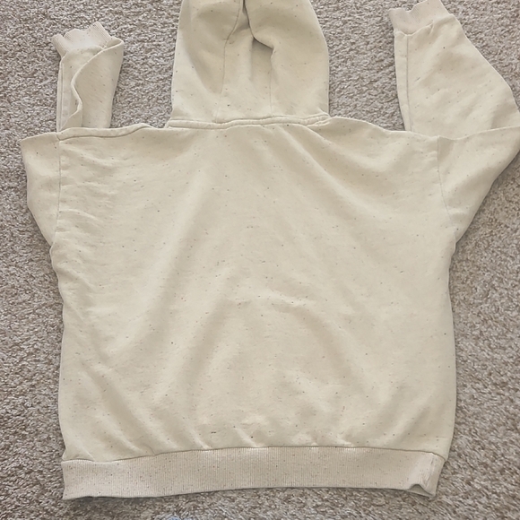 Nike Speckeled Cream Cropped Hooded Sweatshirt - Picture 5 of 7